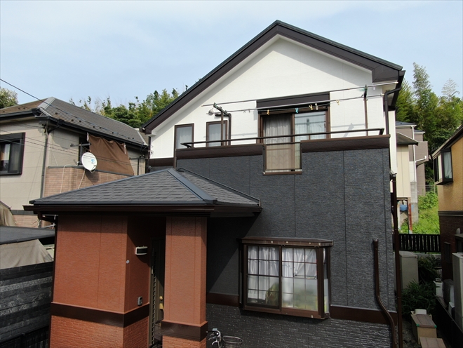 横須賀市太田和にて窯業系サイディングへ外壁塗装、パーフェクト 